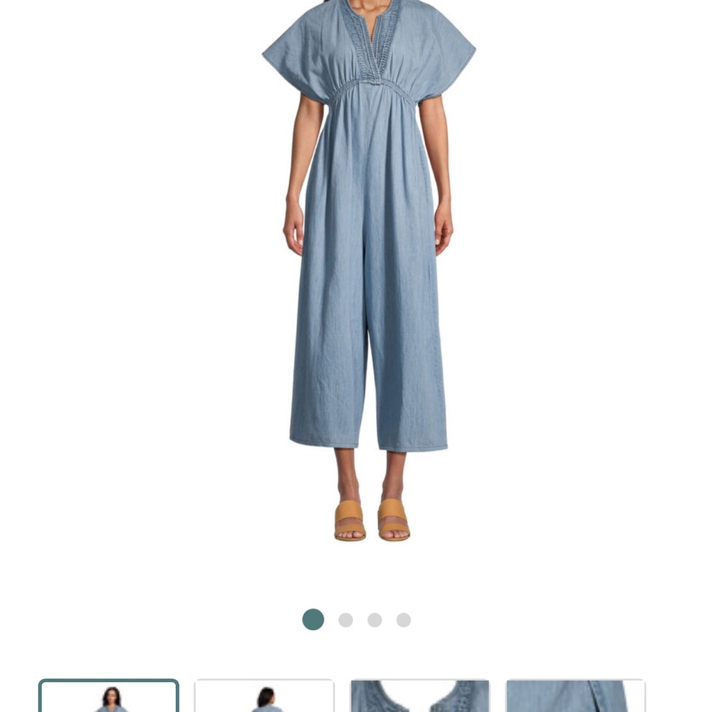 Cost Plus World Market Light Blue Jumpsuit